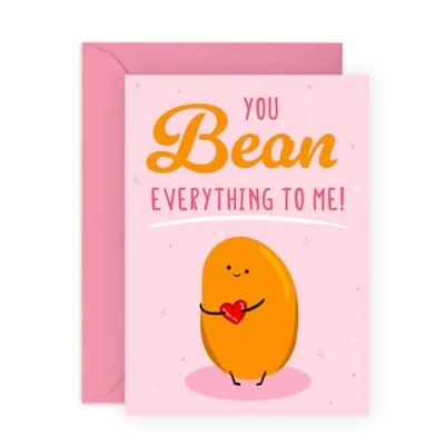 Image of Central 23 Thank You Card For Boyfriend Girlfriend Wife Anniversary BEAN Everything To Me Valentines Day Cards Sweet Gifts Partner Comes With Fun Stickers