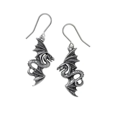 Image of Alchemy Gothic Flight of Airus Women Earrings Silver Coloured, Pewter,