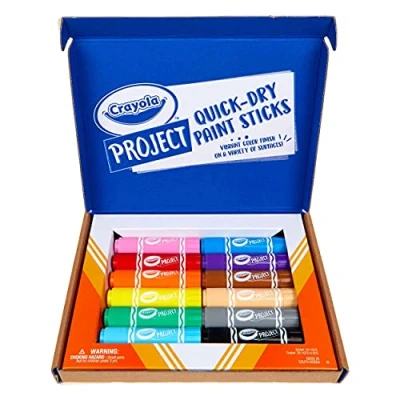 Image of Crayola Quick Dry Paint Sticks, Amazon Exclusive Colors Set for Kids,12 Count