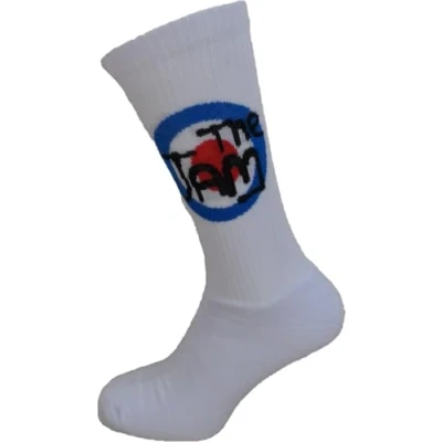Image of Mazeys Mens Classic Officially Licensed Rock Socks… (The Jam White)