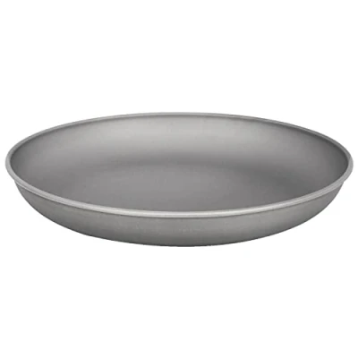 Image of TiTo Titanium Plate Dish Outdoor Camping Tableware Ultralight Round Fruit Alloy Dinner Dishes Pan for BBQ Hiking Picnic (Large)