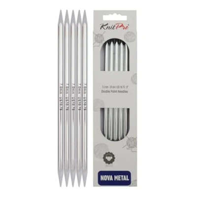 Image of KnitPro KP10115 20 cm x 7 mm Nova Double Pointed Needles, Silver