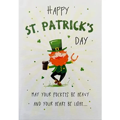 Image of Regal Publishing Happy St Patrick&#039;s Day Card Leprechaun 7x5 inches