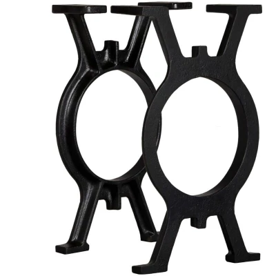 Image of vidaXL Bench Legs 2 pcs O Frame Cast Iron