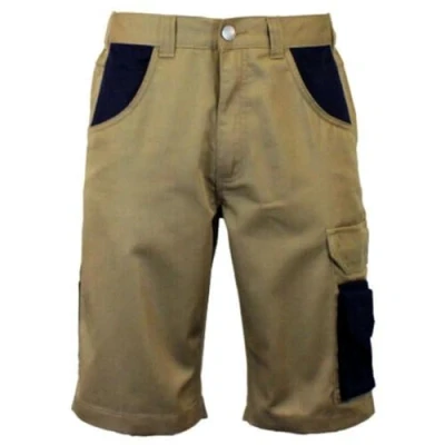 Image of Powerfix Mens Cargo Combat Work Shorts Multipocket Durable Workwear (36&quot;, Khaki/Navy)