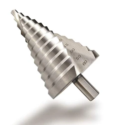 Image of CUKCIC Step Drill Bit HSS 4241 Spiral Grooved Slot Round Shank Cone 6 60mm