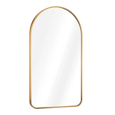 Image of Navaris Arched Wall Mirror Golden Arch Framed 45 x 80 cm Mounted with Gold Aluminium Alloy Frame for Living Room Bathroom Hall