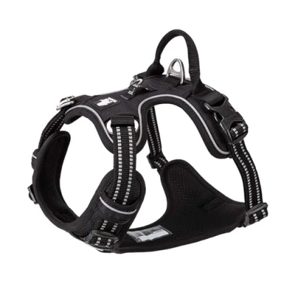 Image of Truelove Dog Harness No Pull Adjustable Reflective Step in Soft Nylon For Small Large Pet TLH56512(XL, Black)
