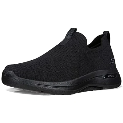 Image of Skechers Men&#039;s Go Walk Arch Fit Iconic Walking Shoe,Black Textile/Trim,7.5 UK