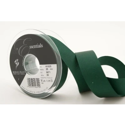 Image of Berisfords 41025 20 m x 25 mm Polyester Grosgrain Ribbon, Forest