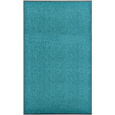 Image of vidaXL Doormat Washable Cyan 90x150 cm