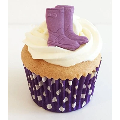 Image of 6 Fun &amp; Vibrant Edible Sugar Wellies: Purple