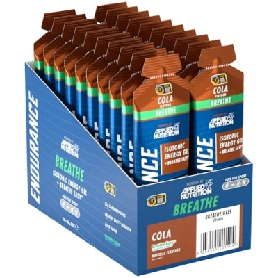 Image of Breathe Energy Gel with Electrolytes Quick Easy Formula to Open Your Airways Zero Fat Sugar 23g Carbohydrates (Pack of 20 x 60g) 20, Cola)