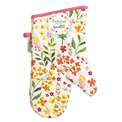 Image of Fully Insulated Single Oven Gloves/Gauntlet by Cooksmart (Bee Happy)