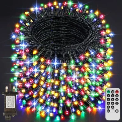 Image of Fairy Lights Plug in, 800 LED 101M/331.4FT Waterproof Outdoor String Mains Powered with 8 Modes/Remote Control, Christmas for Outside Indoor Garden Bedroom Decorations(Multi Coloured)