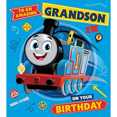 Image of Grandson Birthday Card, Card for Grandson, Thomas The Tank Engine Him