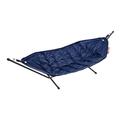 Image of Fatboy Headdemock Hammock with Stand Double 2 Person Easy to Assemble Metal Frame Outdoor Max Load Capacity 150 kg Dark blue