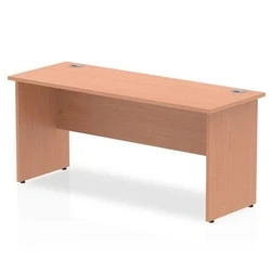 Image of Impulse 1600 x 600mm Straight Office Desk Beech Top Panel End Leg