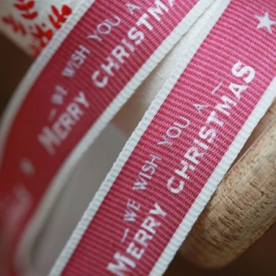 Image of East of India We Wish You A Merry Christmas Grosgrain Ribbon 3m