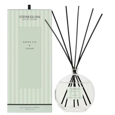 Image of Stoneglow Modern Classics Collection Green Fig &amp; Cedar 460ml Scented Reed Diffuser (Green)