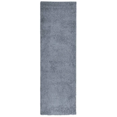 Image of vidaXL Shaggy Rug PAMPLONA High Pile Modern Blue 80x250 cm