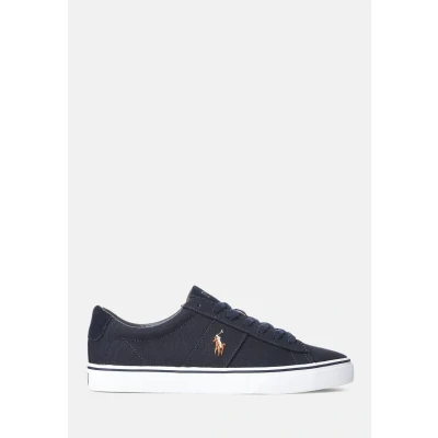 Image of Polo Ralph Lauren Sayer Canvas Trainer Trainers, Men&#039;s, Size: 6, Dunkelblau Leather and textile
