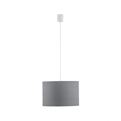 Image of Rondo 30cm Cylindrical Pendant Ceiling Light Grey 1xE27