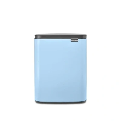 Image of Brabantia Bo Waste Bin 12L Stylish &amp; Handy Rubbish Easy Open Soft Closing Lid Hygienic Space Efficient Transport Grip for Bathroom, Home Office Bedroom Dreamy Blue