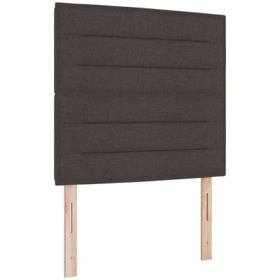 Image of vidaXL Box Spring Bed with Mattress Dark Brown 90x200 cm Fabric