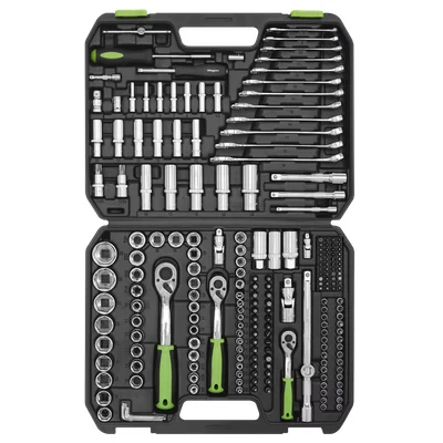 Image of Siegen Socket Set 219pc 1/4&quot;, 3/8&quot; &amp; 1/2&quot;Sq Drive WallDrive® Metric
