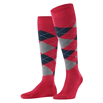 Image of Burlington Men&#039;s Manchester M KH Cotton Long Patterned 1 Pair Knee High Socks, Red (Passion 8048) new eco friendly, 6.5 11