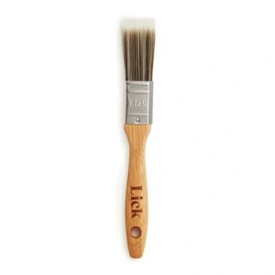 Image of Lick 1 inch Bamboo Flat Paint Brush Soft Brush, Sustainable, Bamboo, Professional Recycled Steel Handle,