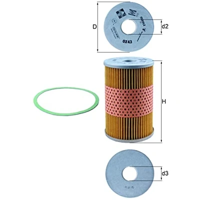 Image of 3431847425 Oil Filter MAHLE ORIGINAL OX 43D Insert TOYOTA: Land Cruiser 40 Pickup