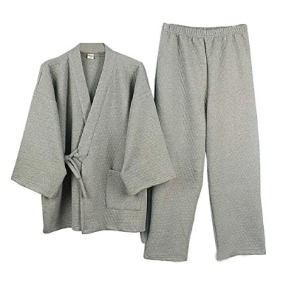 Image of Thicker Men&#039;s Japanese Style Robes Loose Warm Winter Kimono Pajamas Suit[Size L]