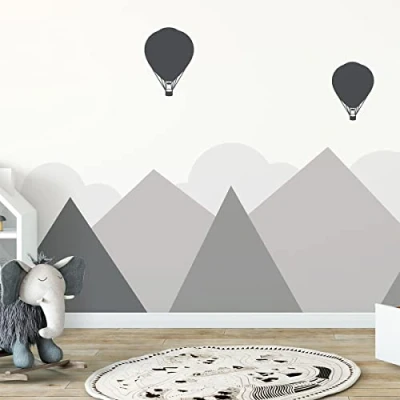 Image of Children&#039;s Wall Stickers Baby Room Decoration Scandinavian Mountains Bergen H120 x L160 cm