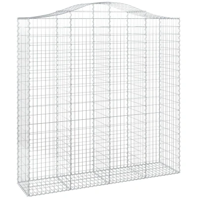 Image of vidaXL Arched Gabion Basket 200x50x200/220 cm Galvanised Iron