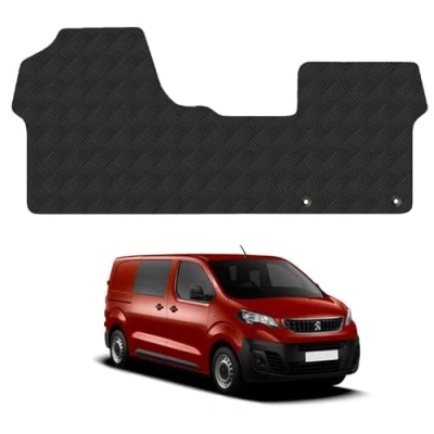 Image of Carpet Floor Mats for the Peugeot Expert (2016+) Custom Van Accessory Tailored fit, Granulated Anti Slip Layer &amp; Black Binding