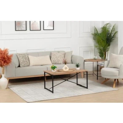 Image of Livabliss Buenos Aires Geometric Rug Scandi Area Rugs Living Room 130x180 cm, Dining, Kitchen Neutral, Abstract Patterned Rugs, Boho Style, Easy Care Pile Large Rug, Grey and Ivory