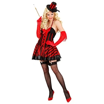 Image of Ladies Burlesque Girl Costume Small UK 8 10 for Wild West Saloon Moulin Rouge Fancy Dress