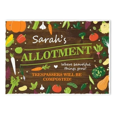 Image of Red Ocean Personalised Allotment Sign For Garden Shed Summerhouse Gift Men Women Home Decor Signs And Plaques Gardener Gifts