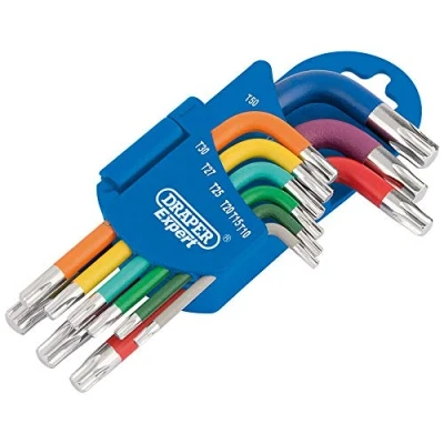Image of Draper Metric Coloured Short Arm TX STAR� Key Set (9 Piece)