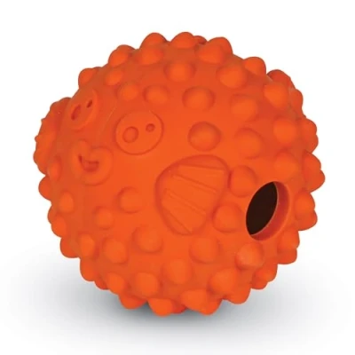Image of Brightkins Tough &amp; Tumble Treat Dispenser Small Pufferfish, Dispensing Dog Toy for Dogs, Interactive Toys Boredom, Stimulation Brain Game, Presents, Birthday