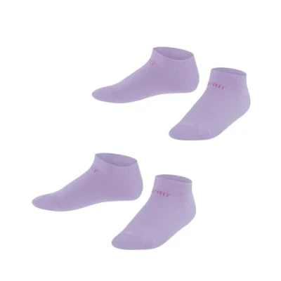 Image of ESPRIT Unisex Kids Foot Logo 2 Pack K SN Cotton Low Cut Plain Pairs Trainer Socks, Purple (Lupine 6903), 6 8.5