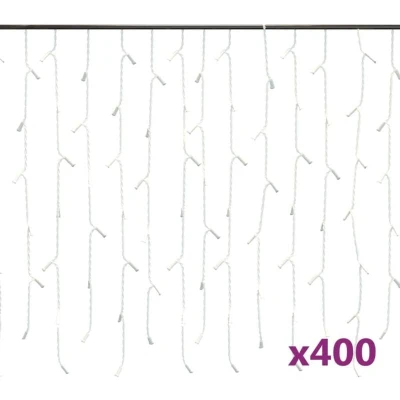 Image of vidaXL LED Curtain Icicle Lights 10m 400 Colourful 8 Function