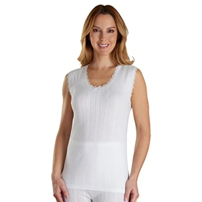 Image of Vedonis Cotton Sleeveless Vest Top VUW301 White XL