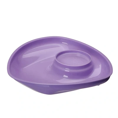 Image of Vital Baby Nourish Power Suction Plate Led Weaning and Feeding Strongest Non Slip Scooped Sides Dipping Pot BPA, Phthalates &amp; Latex Free Toddler Self Feeding, Purple