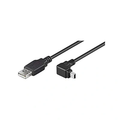 Image of Goobay 93971 USB 2.0 Hi Speed Cable, 90 Clip, Black, 1.8m Length