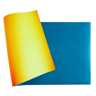 Image of Exacompta Bee Blue Desk Mat 40x80cm Saffron/Turquoise