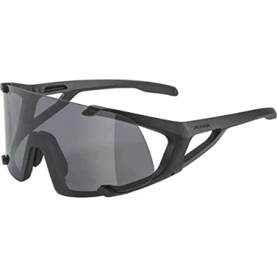 Image of ALPINA Unisex Adult, HAWKEYE sports glasses, all black matt, One Size