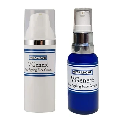 Image of Anti Wrinkle Face Cream + Ageing Serum with Hyaluronic Acid Reduce Wrinkles Boost Collagen Multivitamin Moisturizer (50ml) &amp; Skin Tone Facial Care (30ml)